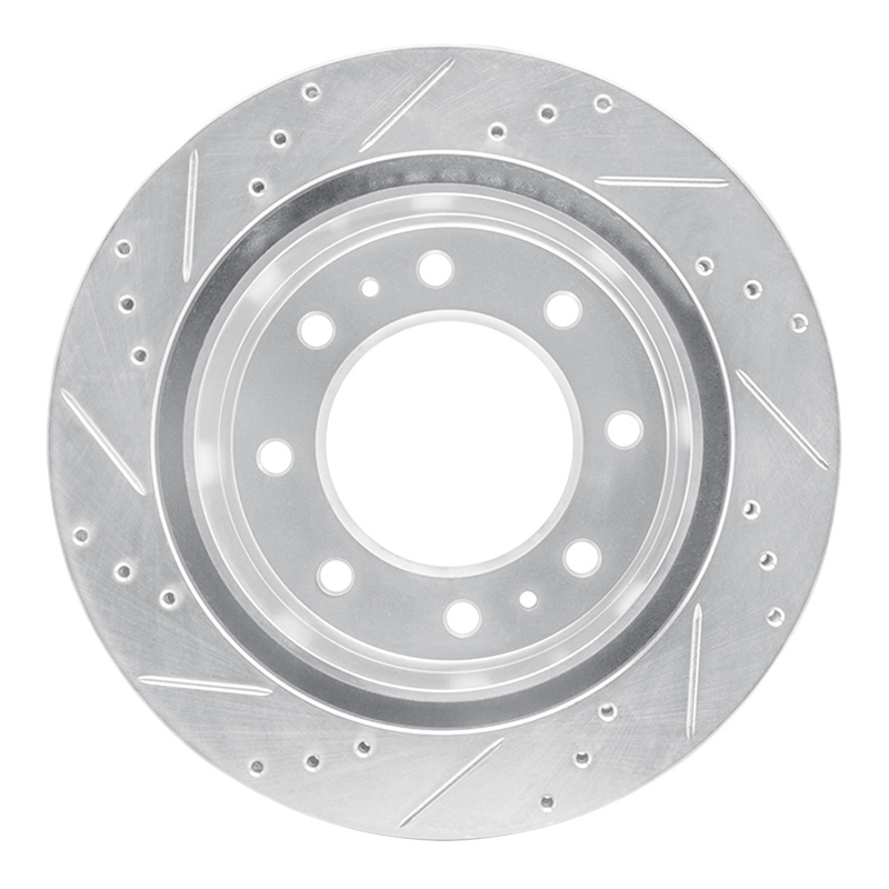 Chevrolet Suburban 3500 HD Brake Rotor (1) - Rear Right - R1 Concepts - Drilled & Slotted - Silver - `11-`25